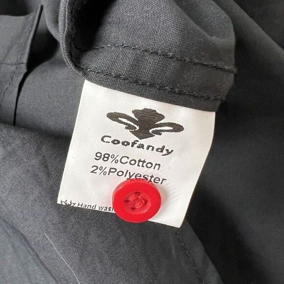 Coofandy Mens Button Front Shirt Western American Flag Long Sleeve Collar Large - Picture 8 of 10